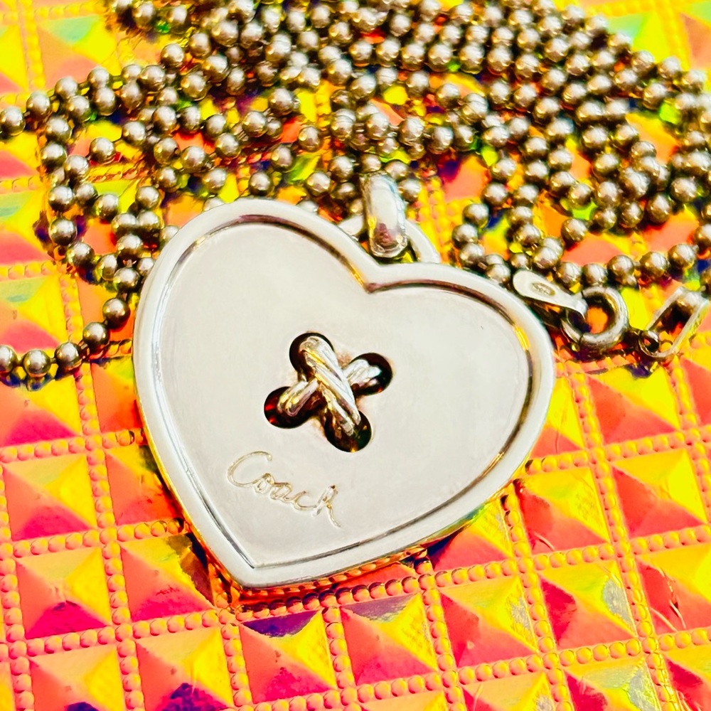 💰SOLD💰RARE Coach 925 Sterling Silver Heart Necklace - Picture 11 of 11